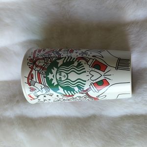 Starbucks 2017 Holiday Ceramic Travel Cup with Lid (12 oz)